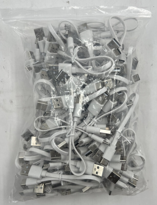 LOT OF 100 USB-A TO USB-C MINI 4" CHARGER DATA CORD CABLES