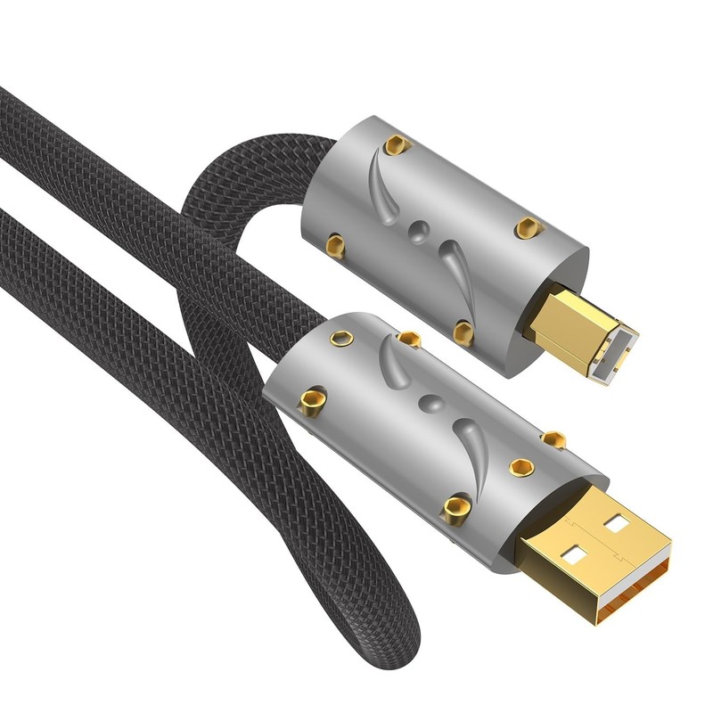 UC01 HiFi USB Cable Silver Plated Copper USB Cord 3.3FT/1M Type A to B Audiop…