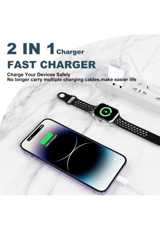 Apple Watch Charger，Upgraded USB C Charger for iWatch, 2 in 1 iPhone and iWatch gallery