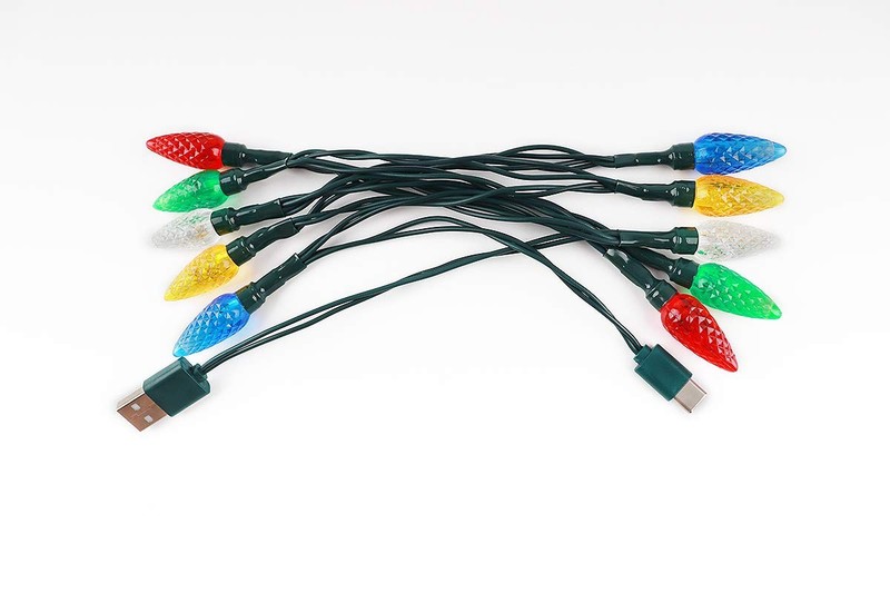 LED Christmas Light Phone Charger Cord Type C 50inch 10led Multicolor Bulbs C... gallery