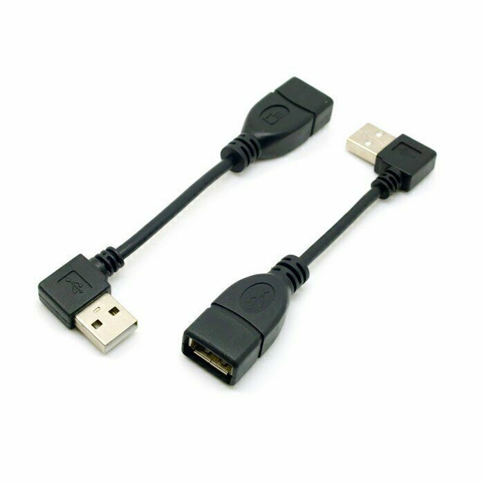 2pcs 90 Degree Left & Right Angled USB 2.0 A Male to USB Female Extension Cable gallery