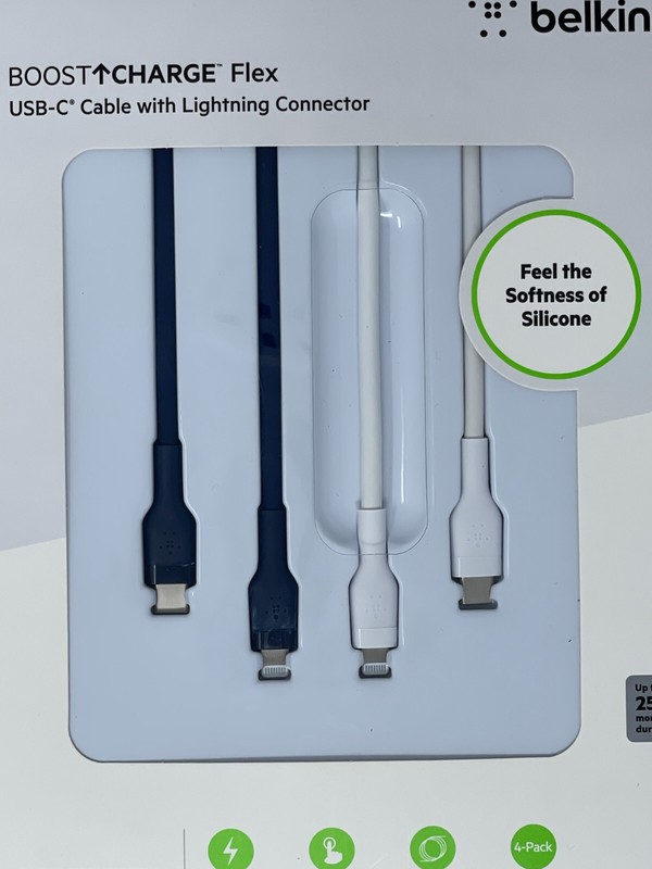Belkin BOOST CHARGE Flex USB-C-Lightning Connector Si Cable 6.6ft MFi-Certified. gallery