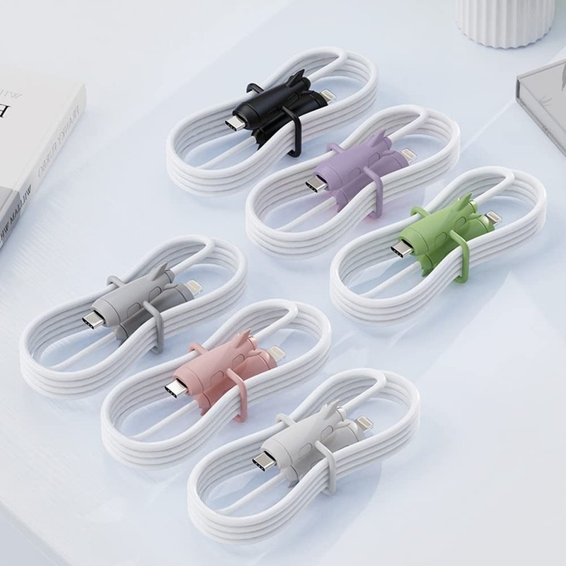 Data Cable Protector, Cute Silicone Cord Saver Data Cable Winder 2 in 1 Anti-... gallery
