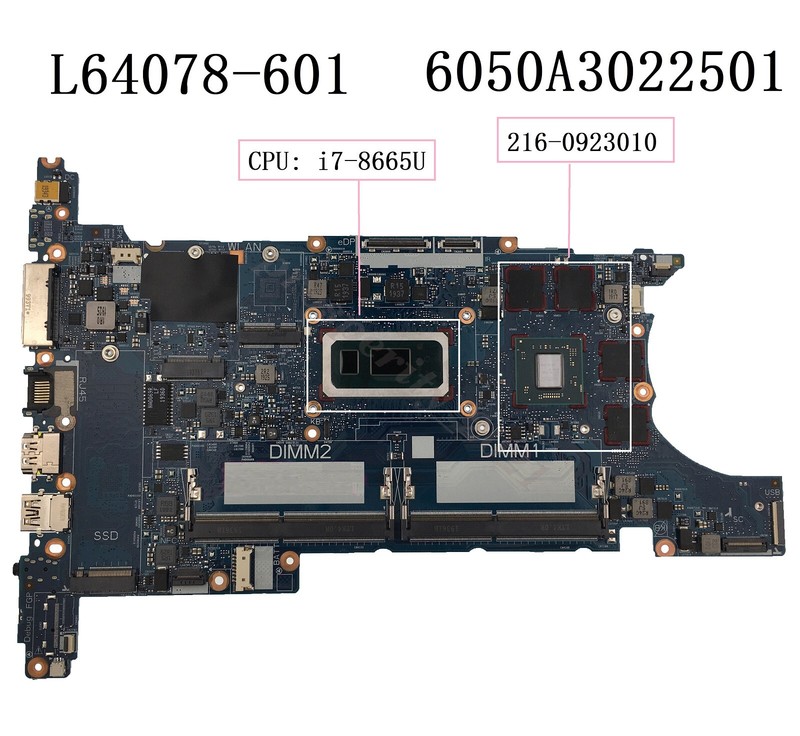 For HP 15U 840 850 G6 w/ I7-8665U Motherboard L64078-601 L64078-001 6050A3022501