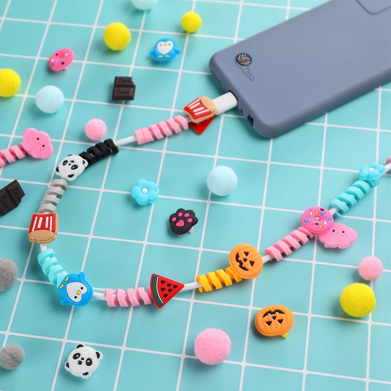 Phone Charging Cable Protectors Cute Cord Saver USB Charger Various 40 Pack gallery