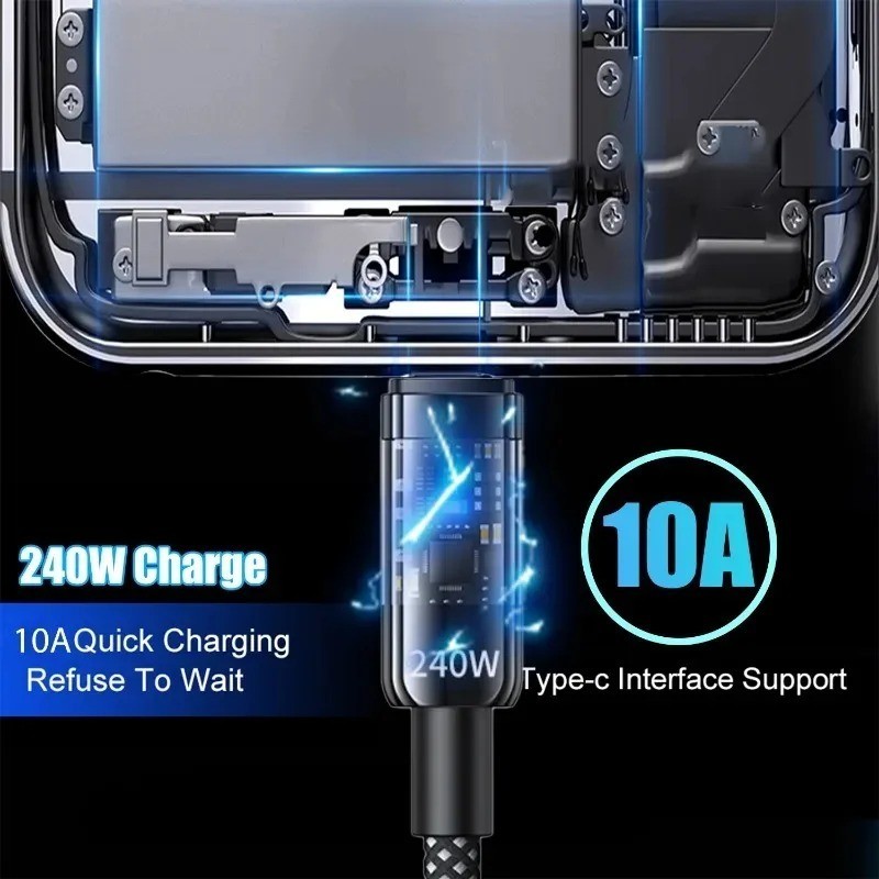 240W Fast Charge Type C Cable LED Power Display Phone Data Cord gallery