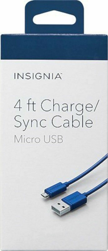 NEW Insignia 4'ft Micro-USB Charge & Sync Cable BLUE for Android Smart Phone gallery