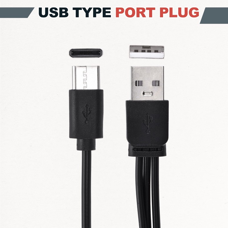 Multi Charging Cable, 3 in 1 USB A to USB Type C Splitter 8", Black gallery