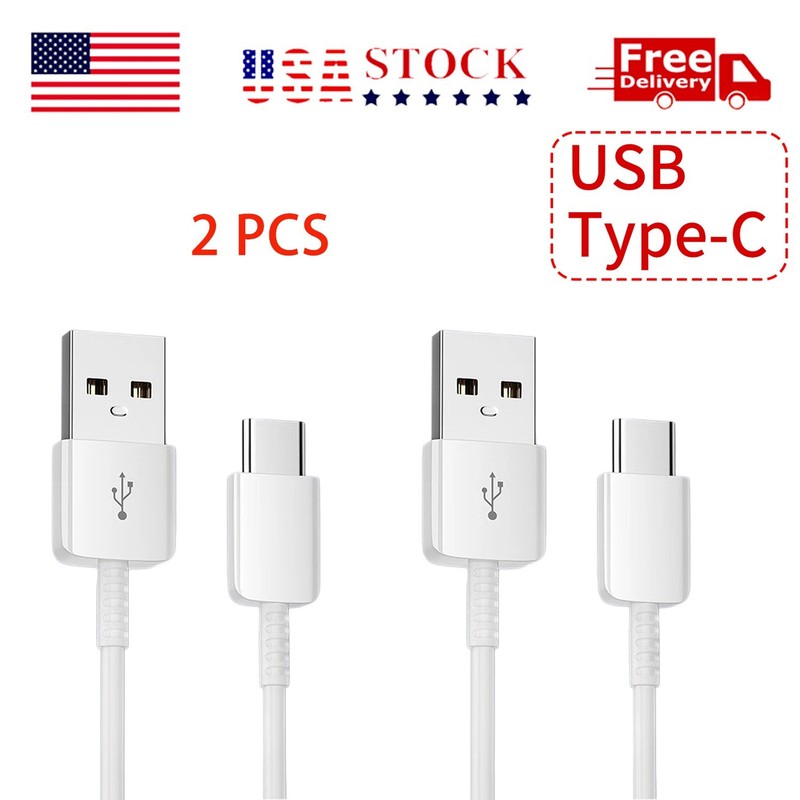 2 Pack USB-A to Type-C Cord Fast Charging Data SYNC Charger Cable Cord 3FT