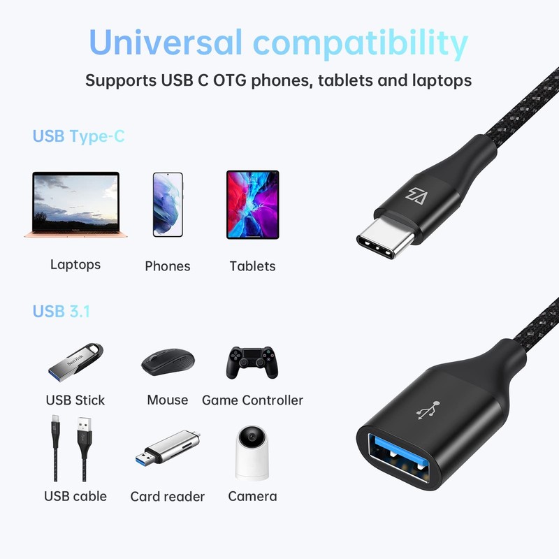 USB C to USB Adapter 3.1, OTG Adapter, 10Gbps USB Type C to USB Adapter, USB-... gallery