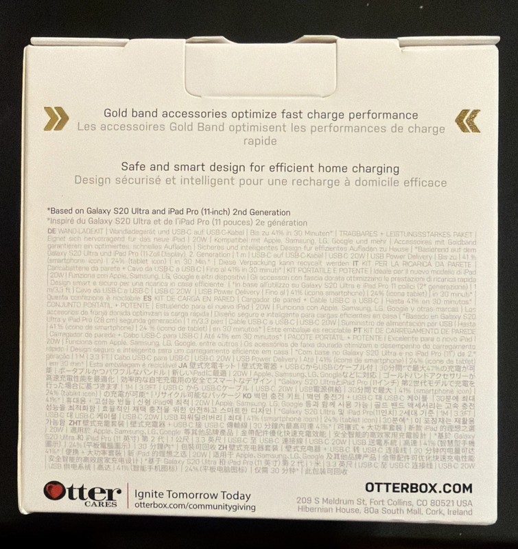 OtterBox USB-C - USB-C Fast Charge Wall Charging Kit (20W) - Black Shimmer - NEW gallery