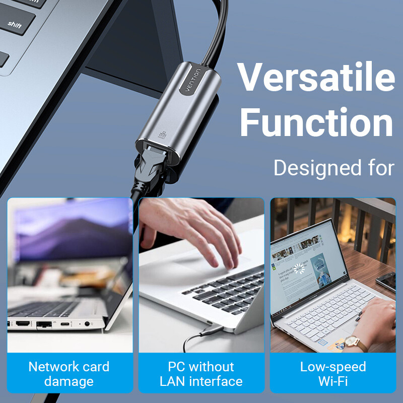 USB Type C Thunderbolt 3 to LAN RJ45 Network Ethernet Cable Adapter 1000Mbps NEW gallery