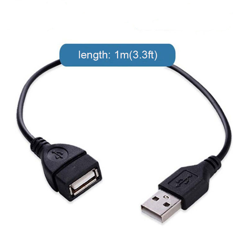 1/1.5/2m USB 2.0 A Male to A Female Data Sync Charger Extension Cable Cord Black