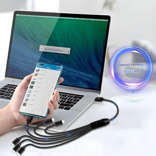 20Inch Multi USB C Splitter Cable TypeC Charger Cord 1 in 6 Out 5A Fast Charg... gallery