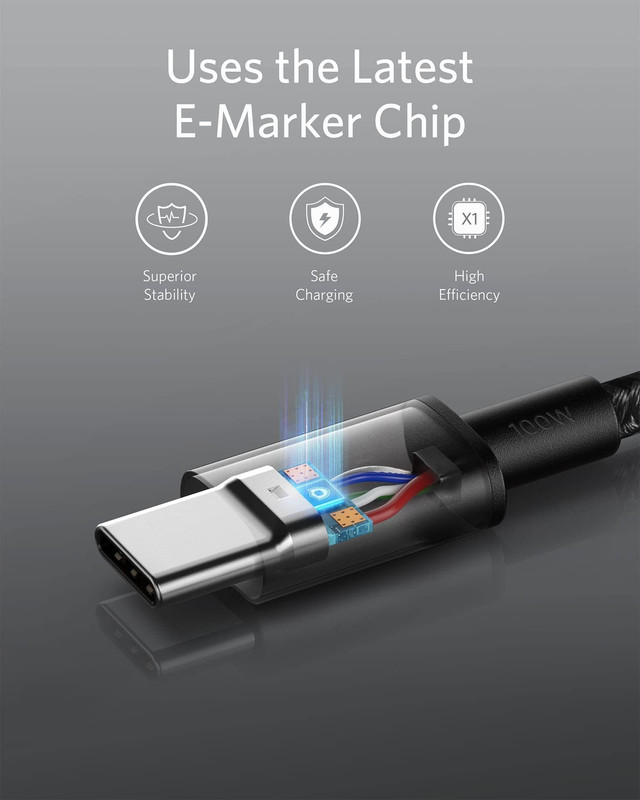 Anker USB C to C Cable, 2-Pack 6 FT (1.8 m) Type C 100W 6ft, Black gallery