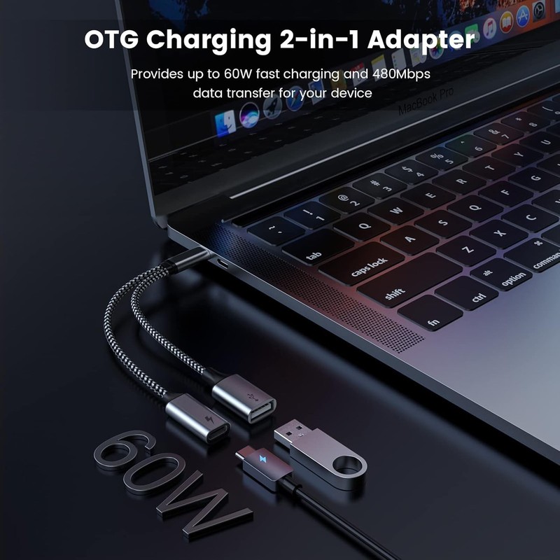 USB C OTG with Charging USB c OTG adapter Type C OTG Splitter with 60W PD Fast C gallery