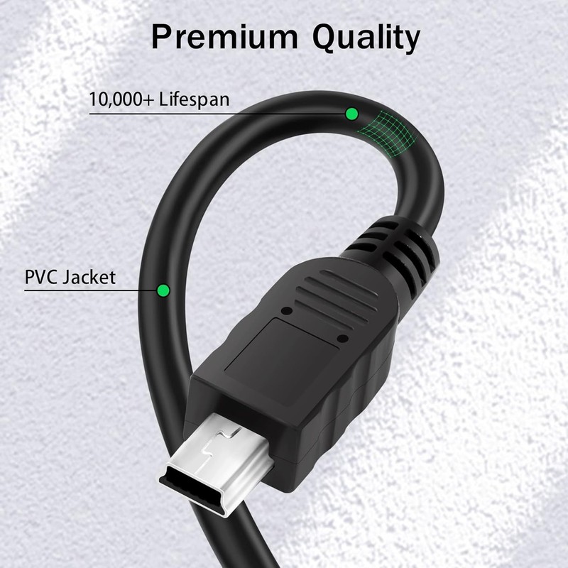 USB C to Mini USB Cable 2 Feet, USB C to Mini 5-Pin Charging & Sync Data Cord gallery