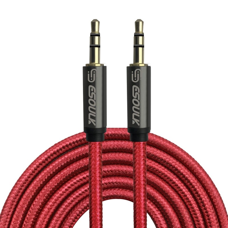 New 10 Ft 3.5mm Music Cable - iPod to Car Stereo AUX / Auxillary Wire Cord RED gallery