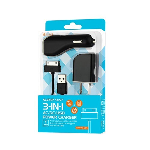 Car Charger with Wall Adapter & Cable 1 Amp Charging Kit Smartphone Tablet Black gallery