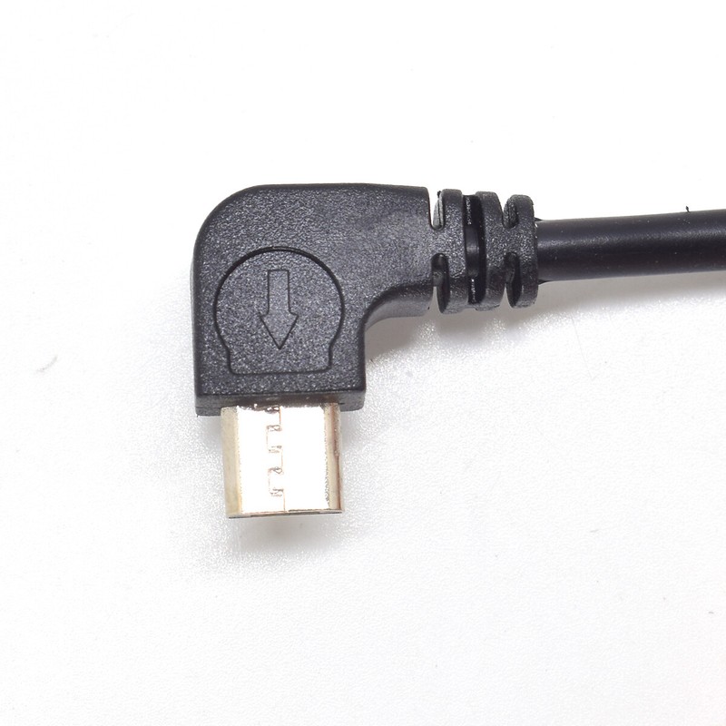 5pcs Left Angle 90D Micro USB Male Plug Cable 2 wires 30cm 12inch 22AWG 5V 3A gallery