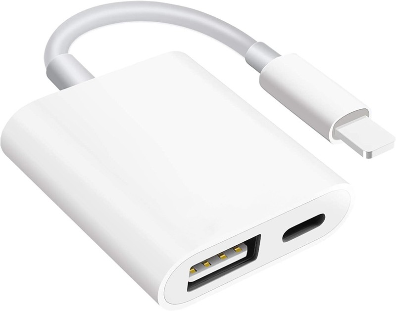 For Apple USB Camera Adapter Transfer Photos Videos with charging for iPhone