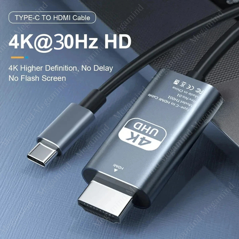 4K USB C Type C to HDMI Mirroring Cable HDTV Cord For iPhone 17Air 16 15 Android