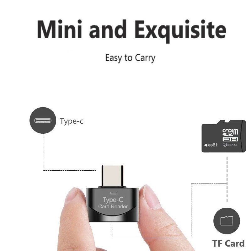 Type C To Micro SD TF Card Reader OTG USB Adapter Converter For Samsung Phone gallery