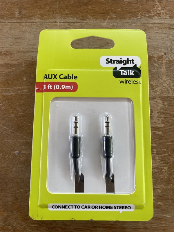 Brand NEW Straight Talk 6ft AUX Auxiliary Cable Phone to Car / Home Stereo OEM
