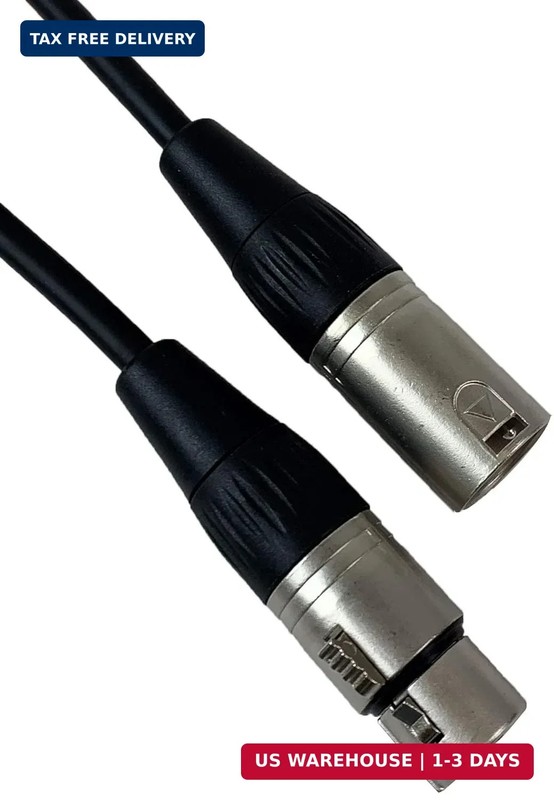 Gearlux XLR Microphone Cable, Fully Balanced, Male to Female, 10 Feet - 2 Pack gallery