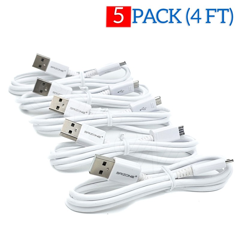 LOT 5X 4FT Micro USB Fast Charger Data Sync Cable Cord For Android Samsung LG