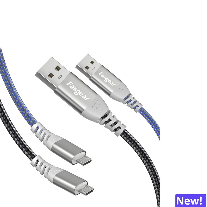 2-Pack 16ft Micro USB Cables – Durable, Fast Charging & Sync for All Devices