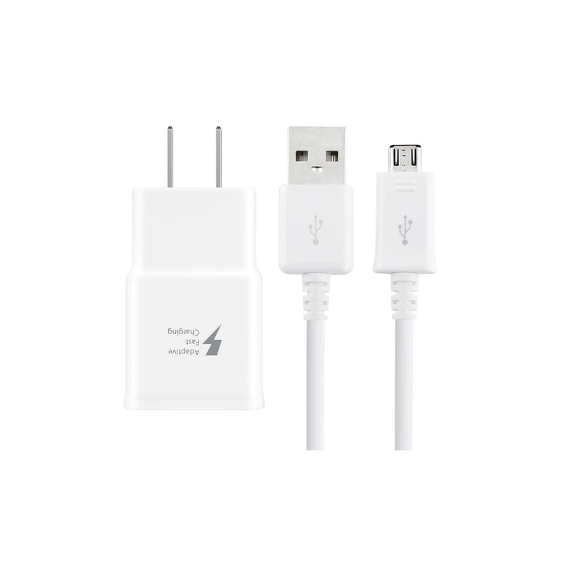 Samsung USB Travel Data & Charger Cable + Home Travel Charging Adapter White