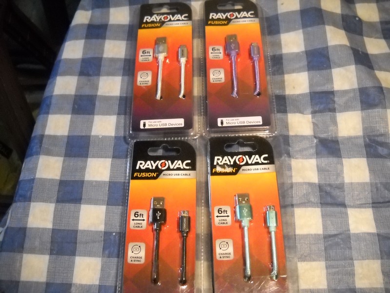 1-Rayovac Fusion Micro USB Charging Cables – 6ft Lavender (choose color)