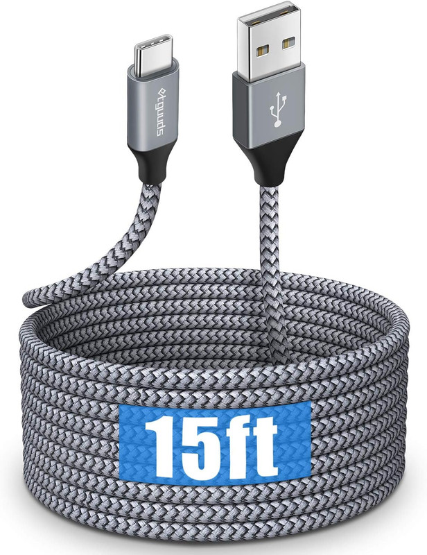 Long USB Type C Cable 15Ft, USB a 2.0 to USB C Cable Fast Charge Nylon gallery