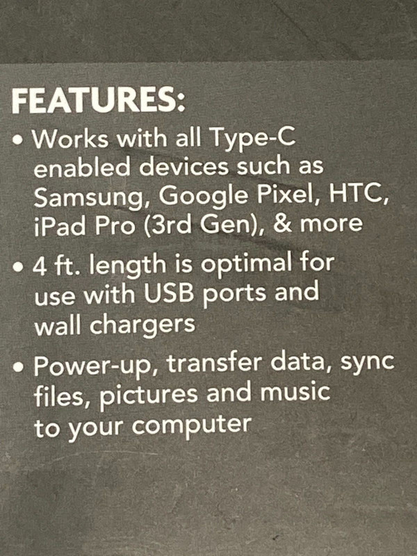 Platinum Series Type-C Cable Charge &Sync 4FT Long Braided Cable Silver USB-IF gallery