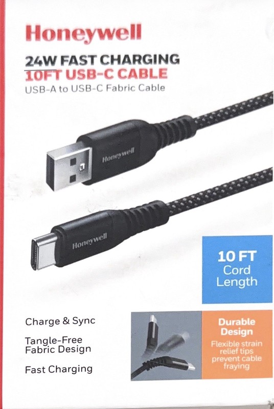 Honeywell 24 W Fast Charging 10ft USB C Cable