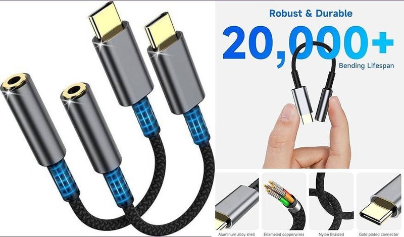 Adaptador USB C a conector de auriculares de 3,5 mm (paquete de 2) Dongle.neuvo. gallery
