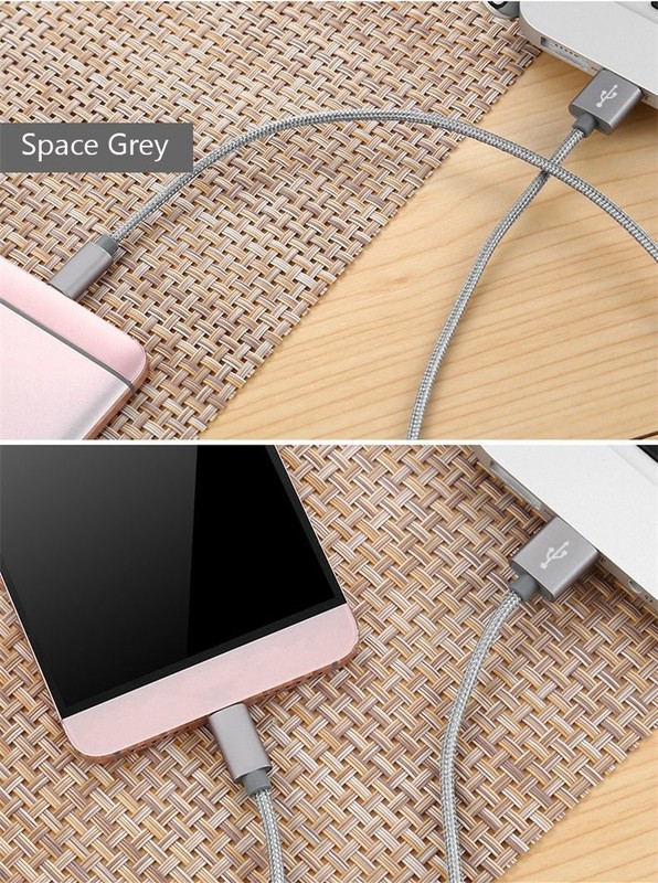 2 Pack Micro USB Cable 1.8M 6 Feet Nylon Braided High Speed Charging Grey gallery