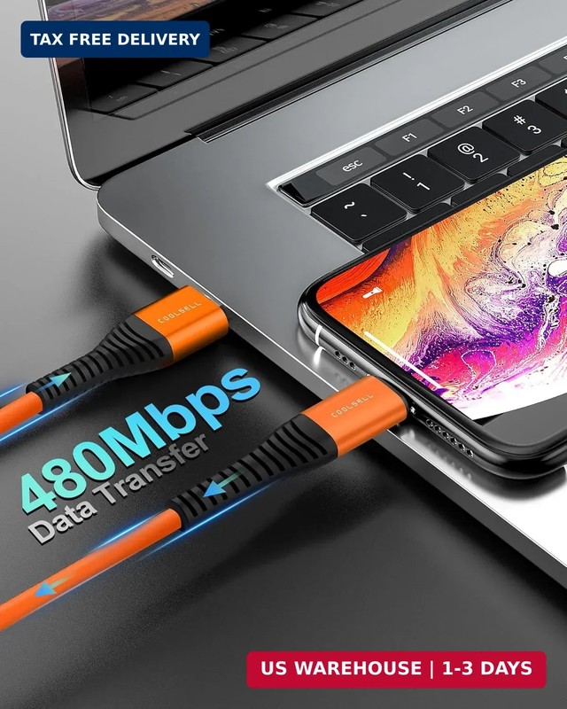 Silicone USB C Cable Short 6 inch 3 Pack, 60W Fast Charging USB A to Type-C Cord gallery