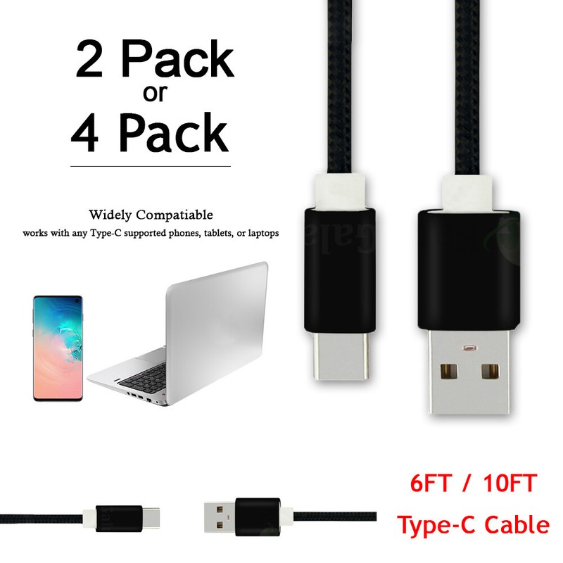 6/10 FT Braided Type C Fast Charging Cable USB-C Rapid Cord Power Charger Charge