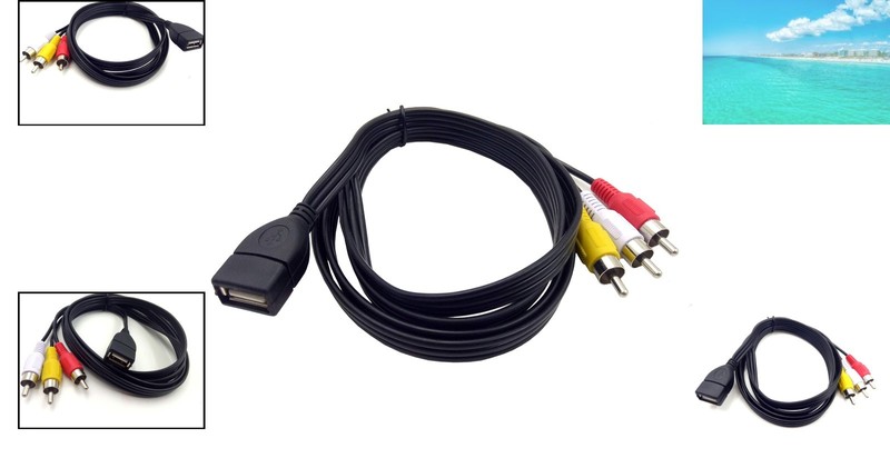 High-Quality 5FT USB 2.0 to 3 RCA Composite Cable - Perfect for AV Connections gallery