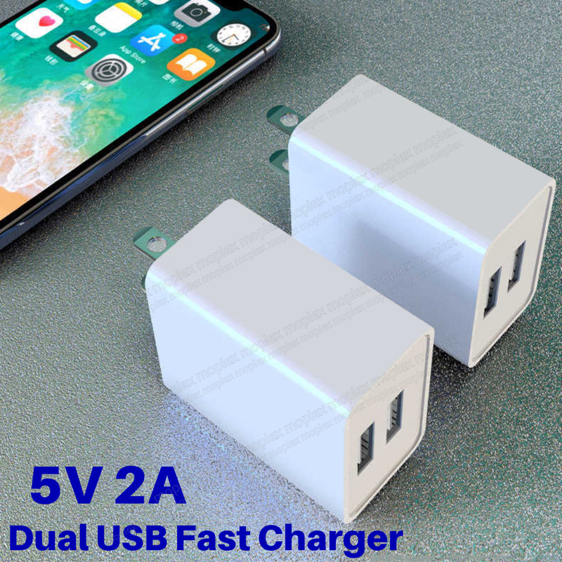 2PACK USB Fast Charger Block Dual Port Power Adapter Cube For iPhone 15 14 13 12