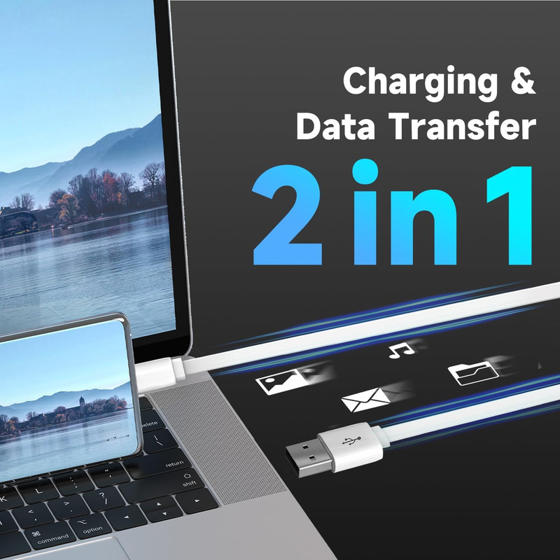 2 Pack 16.4Ft/5M Flat USB C Cable, USB a to USB C Charging Power Cord for Blink gallery