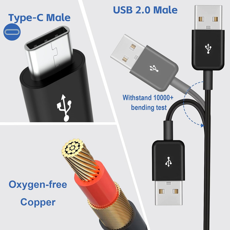 USB C Splitter Type-C Multi Charging Cable USB a to USB C Cable 1 gallery