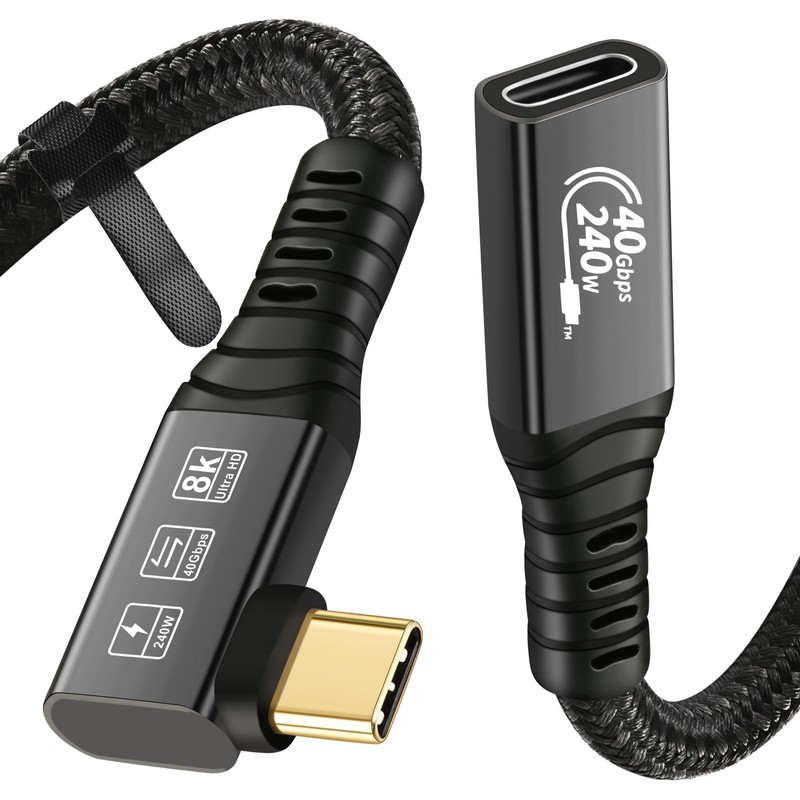 USB4 8K Cable 0.5M Thunderbolt 4 TypeC Male to Female Extension 40Gbps