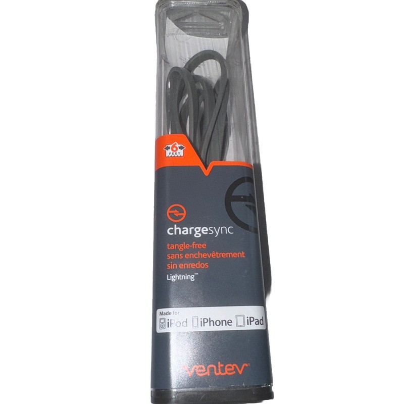 Chargesync 6 Foot tangle Free, Charging Cord For iPhone, iPod, iPad.