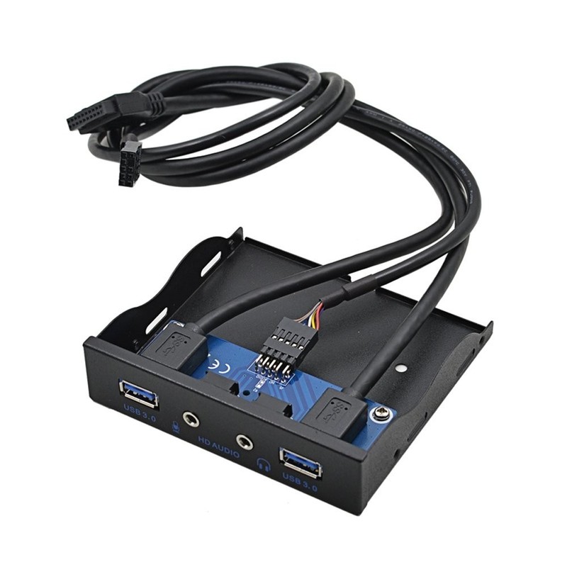 3.5" Floppy Bay High Speed 5 Gbps 20Pin 2 Port USB 3.0 Hub HD Audio 3.5mm Ear... gallery