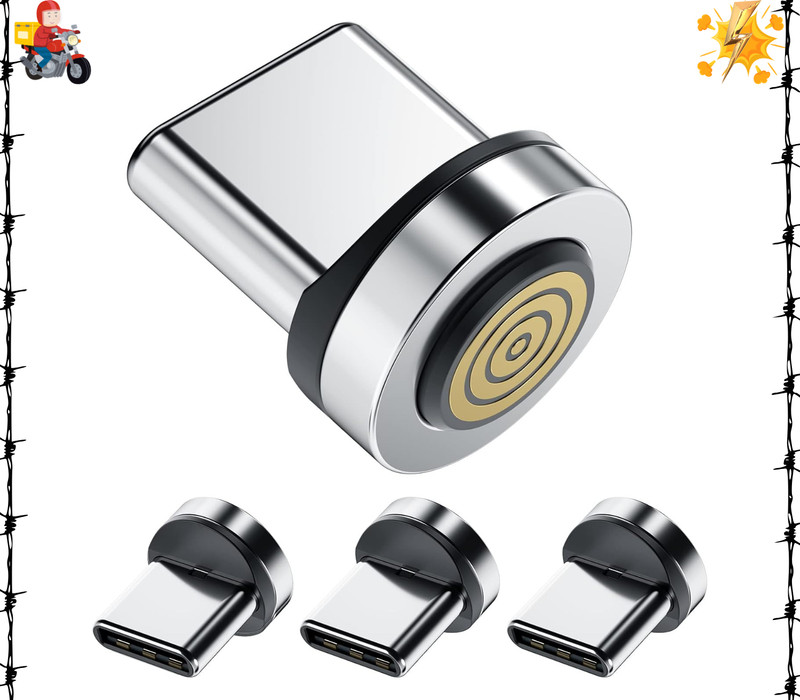 Magnetic Connector Tip Heads [4-Pack] USB C Magnetic Adapter Compatible with 7Pi