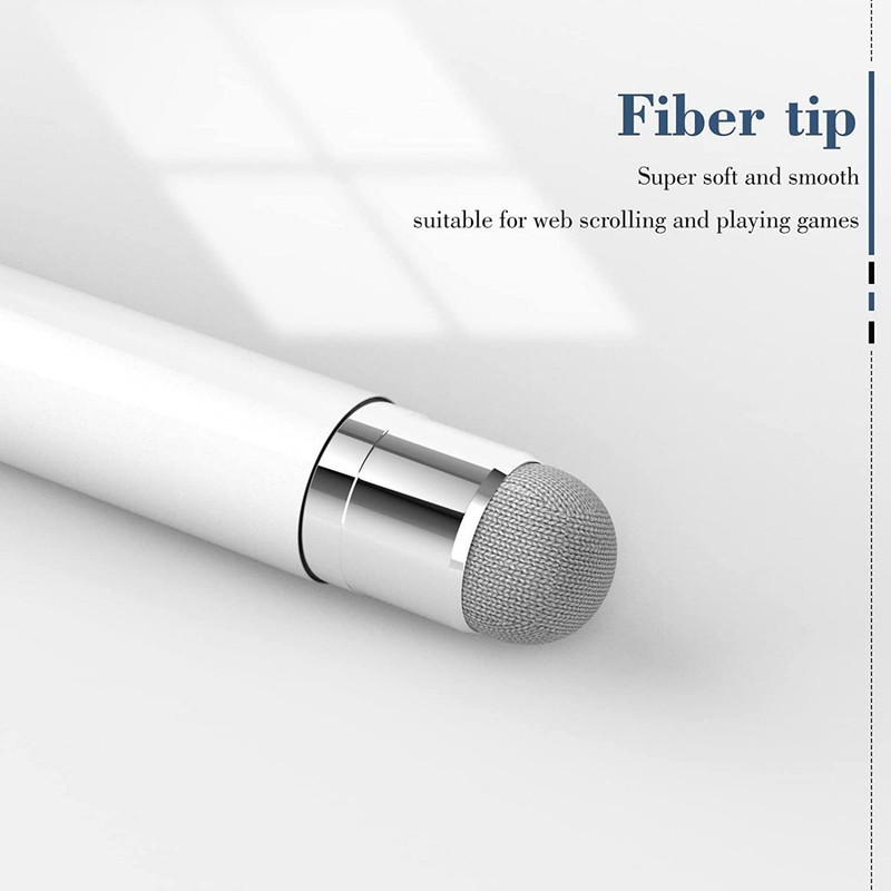 STYLUS TOUCH SCREEN PEN FIBER TIP ALUMINUM LIGHTWEIGHT WHITE for TABLETS gallery