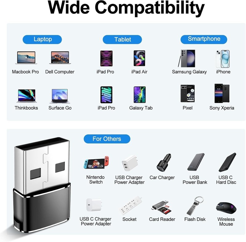 8-PACK USB C 3.1 Type C Female to USB 3.0 Type A Male Port Converter Adapter gallery